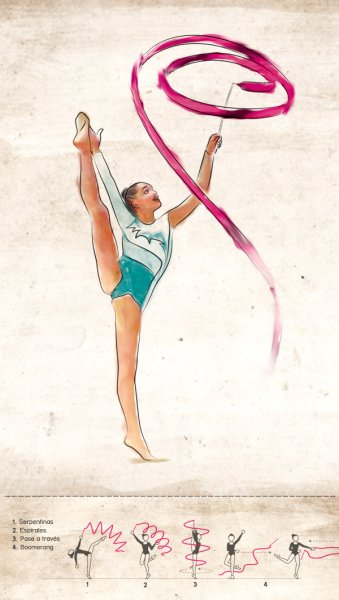 Гимнастка силуэт цветной