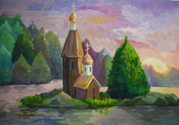 Церковь рисунок