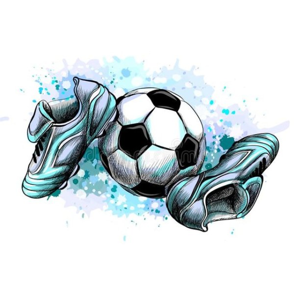 Футбольный мяч и бутсы вектор