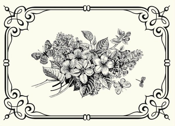 Монохромные рисунки для декупажа