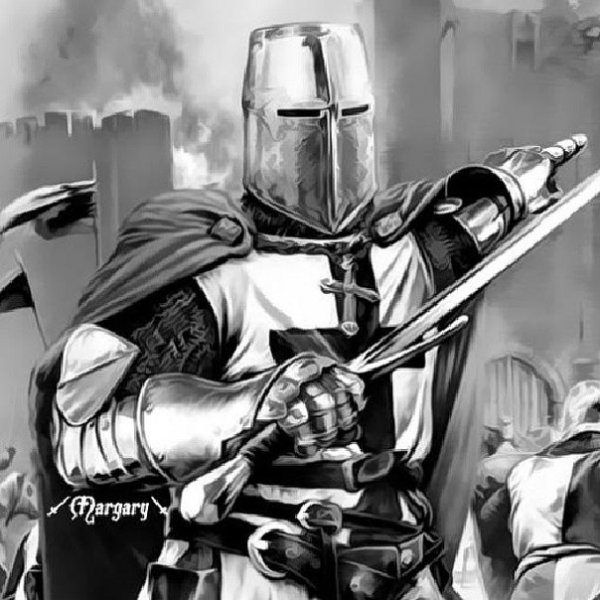 Зарисовка рыцаря в доспехах