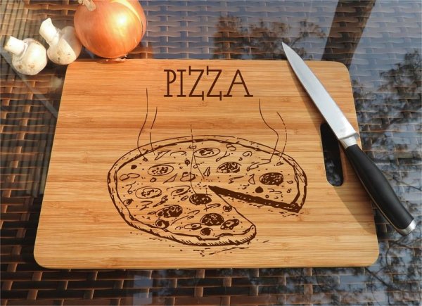 Выжигание по дереву пицца