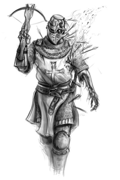 Рыцарь Тевтонского ордена 13 век рисунок карандашом