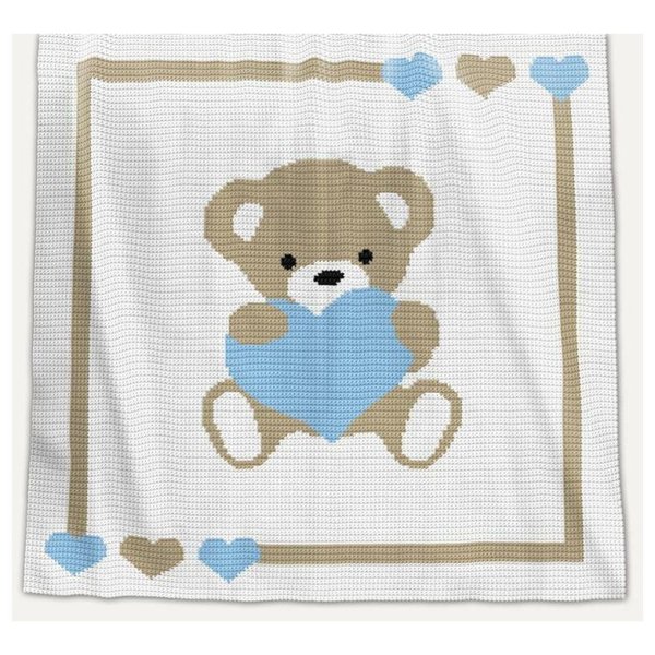 Детский вязаный плед с орнаментом