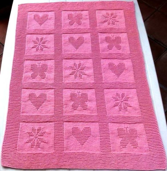 Детский плед спицами