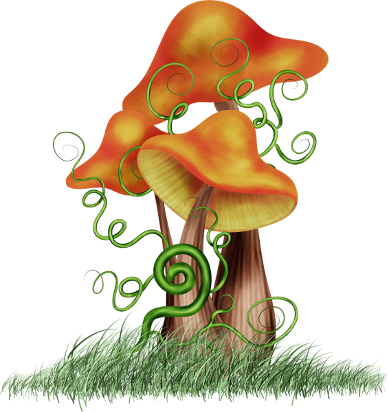 Земляника вышивка с грибами