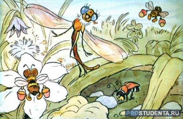 Басня Крылова Стрекоза и муравей