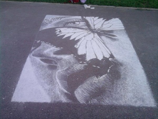Рисунки на асфальте мелками