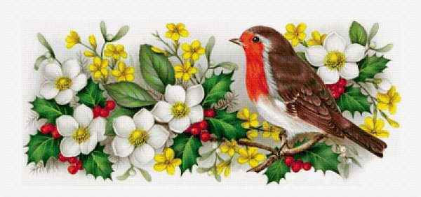 Птичка на ветке рисунок