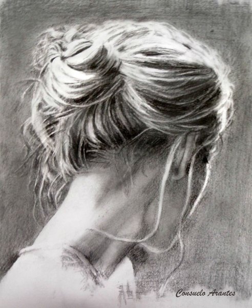 Девушка со спины набросок