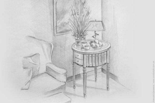 Интерьер карандашом