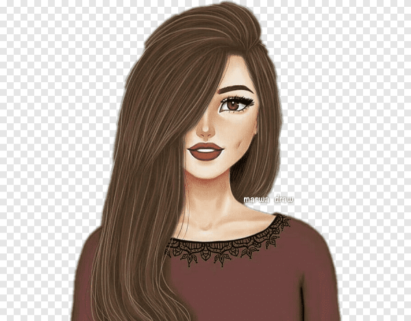 Коричневые мультяшные волосы