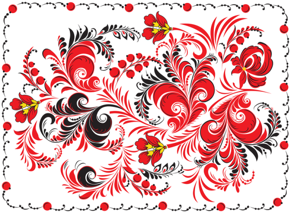 Фон Городец Хохлома Гжель