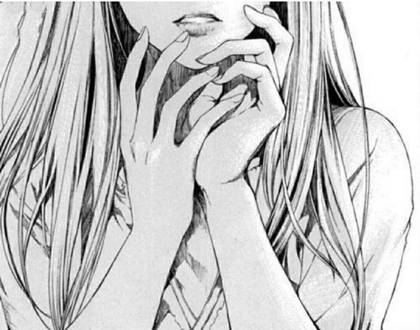 Девушка из манги черно белая