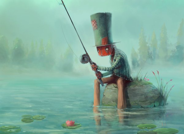 Живопись тема рыбалка