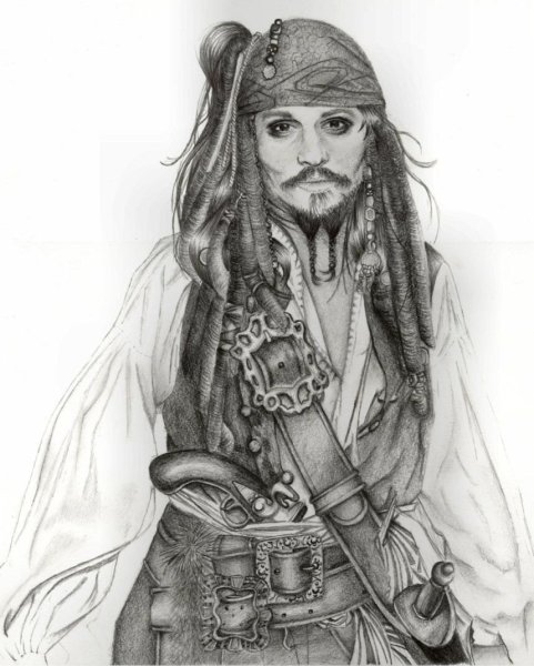 Капитан Джек Воробей раскраска