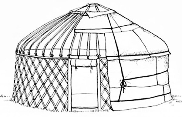 Юрта раскраска