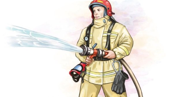 Пожар акварелью