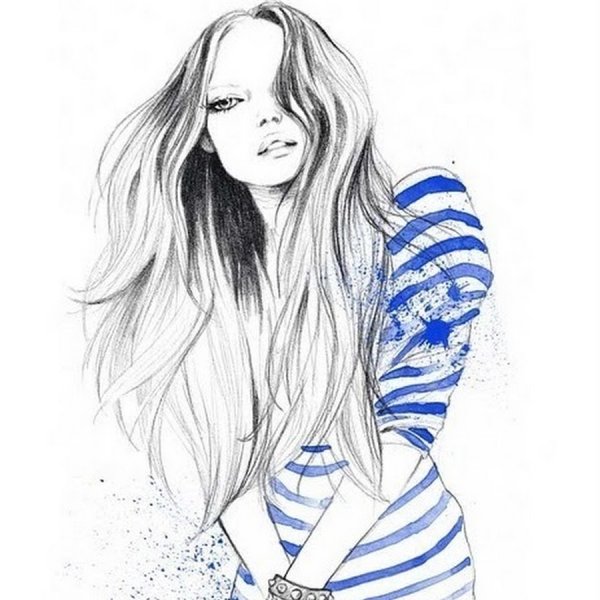 Рисунок девушки карандашом
