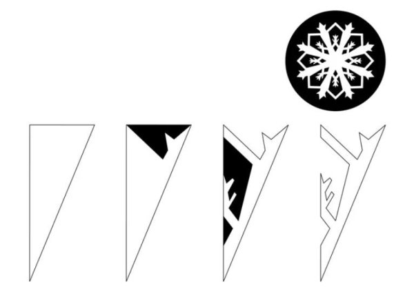 Схемы вырезания снежинок для детей