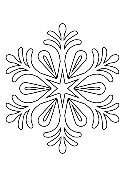 Снежинка трафарет для вырезания