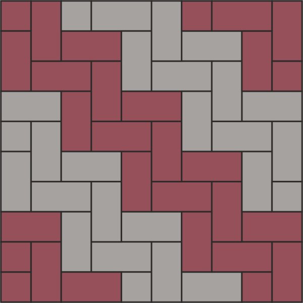 Варианты раскладки тротуарной плитки 200х100