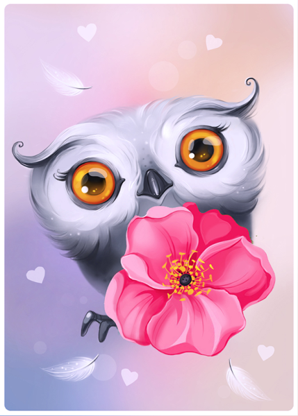 Сова мультяшная красивая