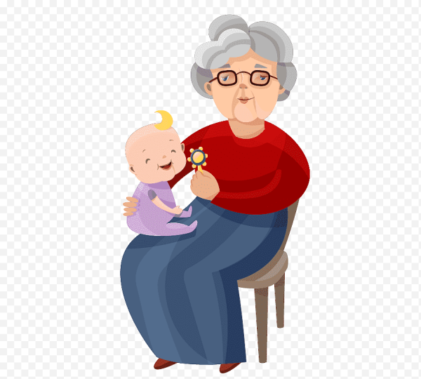 Бабушка с внуками рисунок