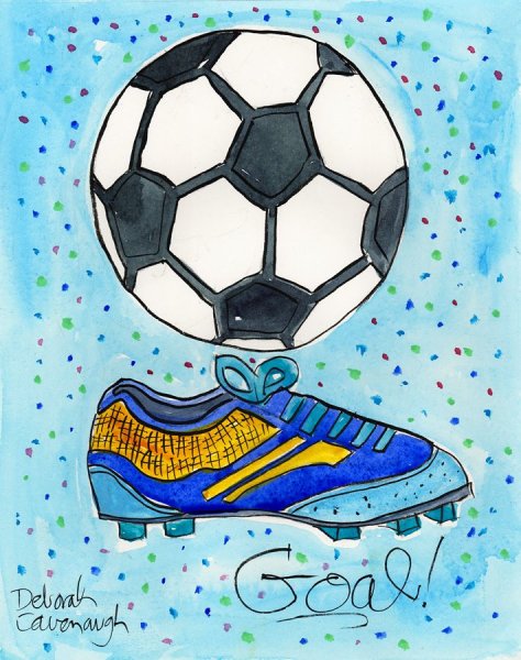 Несложный рисунок на тему футбол