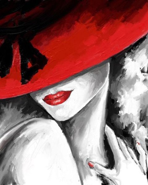 Девушка в шляпке рисунок