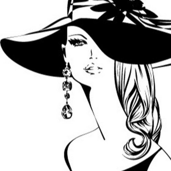 Эскиз девушка в шляпе