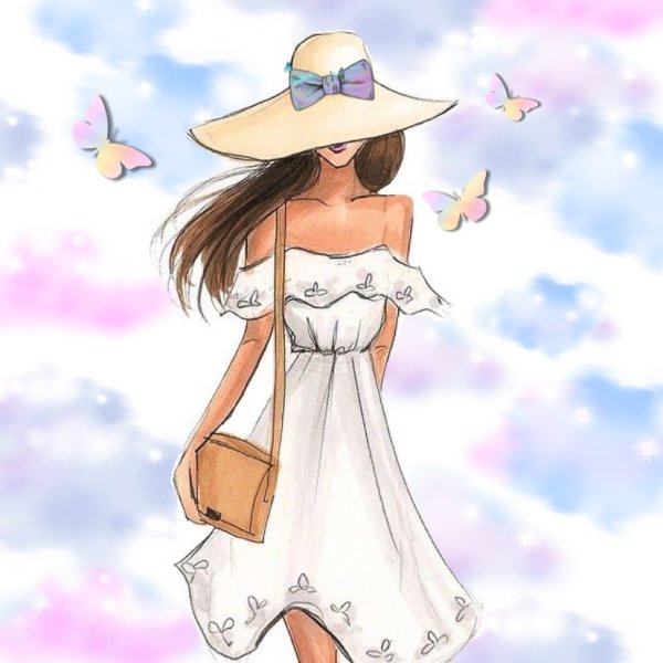 Рисуем девушку в шляпе