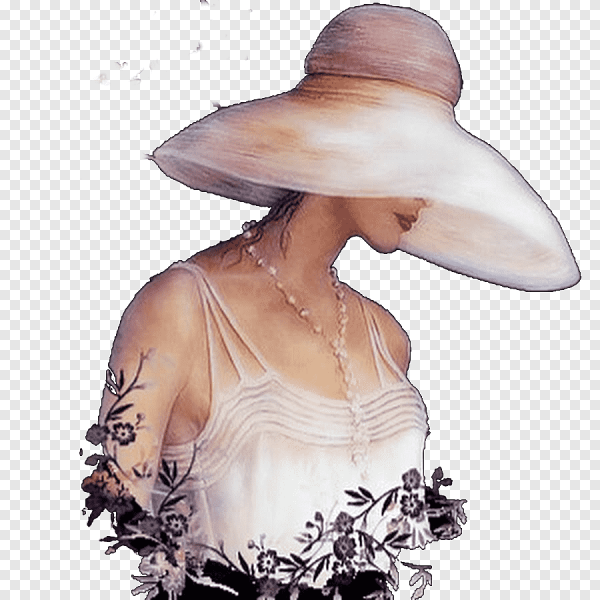 Дама в шляпе силуэт