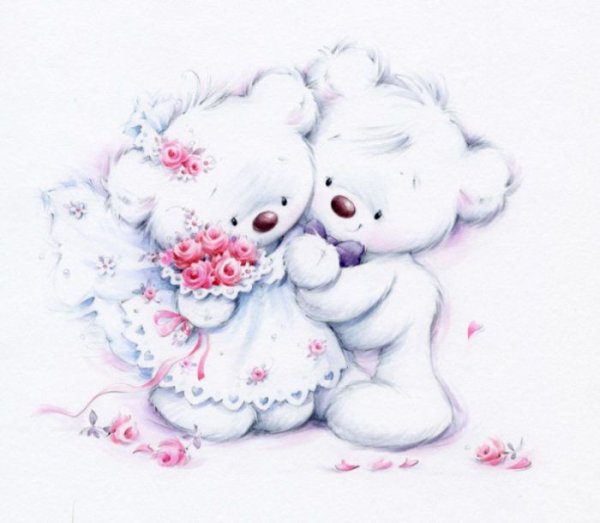 Мишка акварель