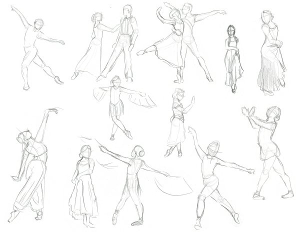 Позы для рисования танцующих