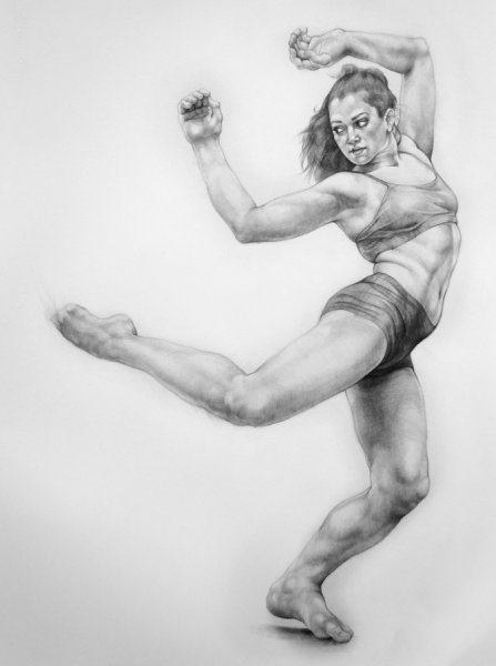 Человек в движении карандашом