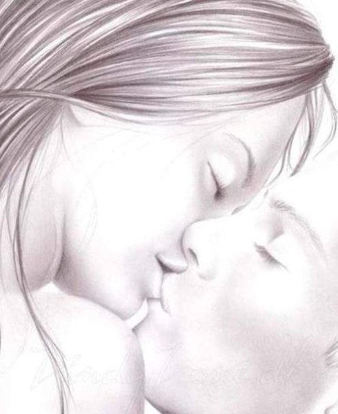Рисунки для срисовки поцелуй