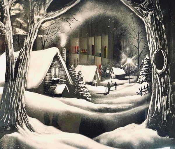 Рисунки снегом на окнах