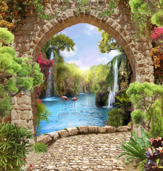 Фреска Affresco водопад