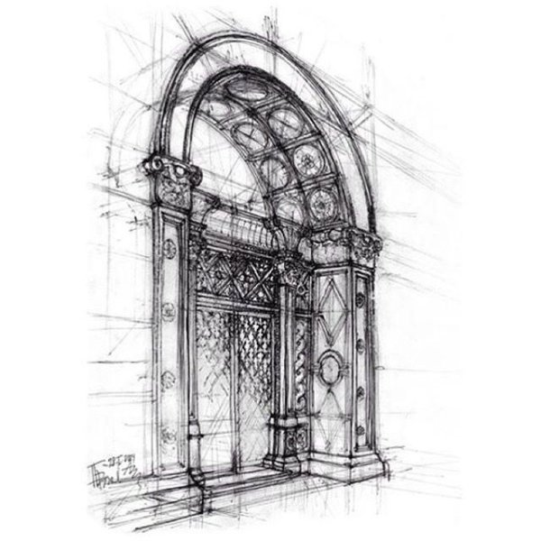 Готическое окно в перспективе