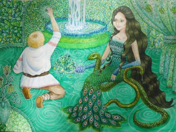 Иллюстрация к сказу Бажова медной горы хозяйка