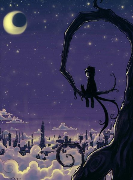 Красивая иллюстрация ночь