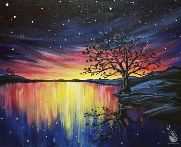 Пейзаж с луной