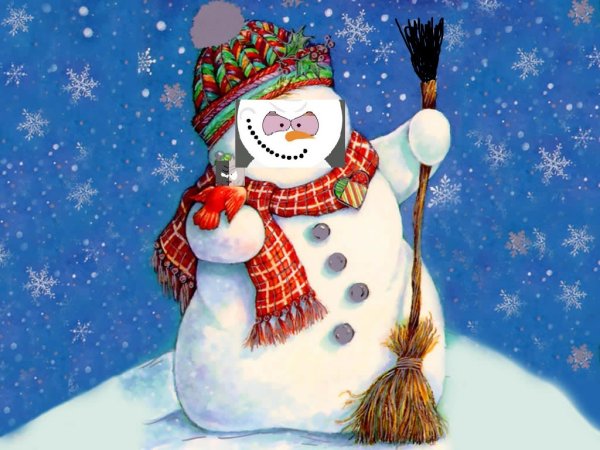 Открытка "Снеговик"