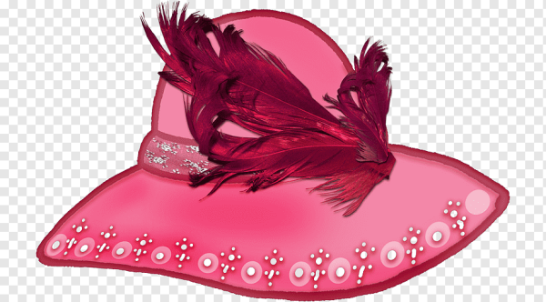 Розовая шляпка на прозрачном фоне