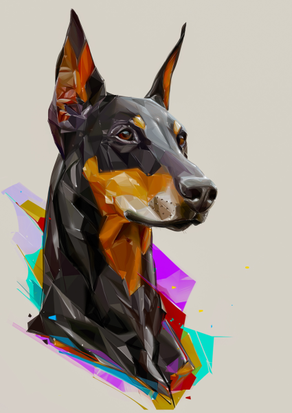 Доберман пинчер арт