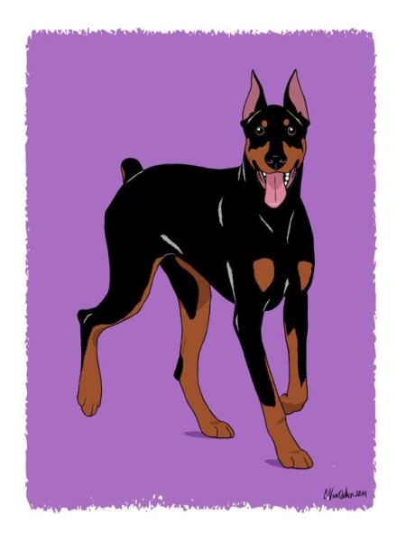 Мультяшная собака Доберман