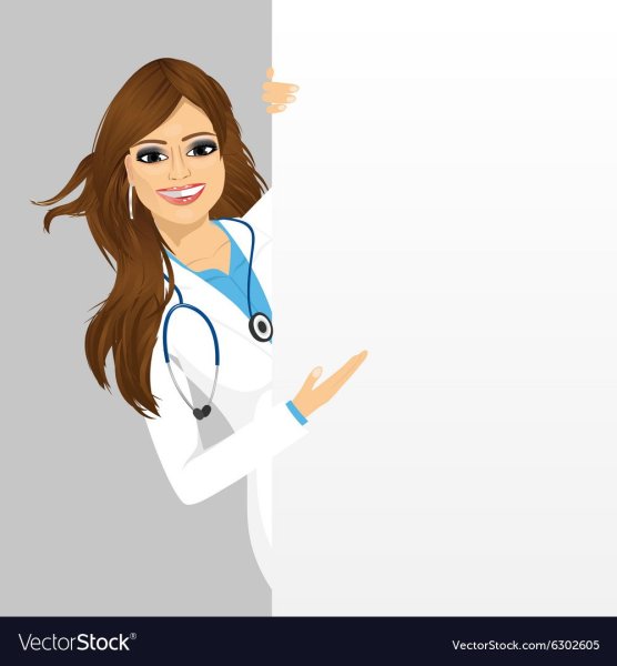 Мультяшный врач женщина