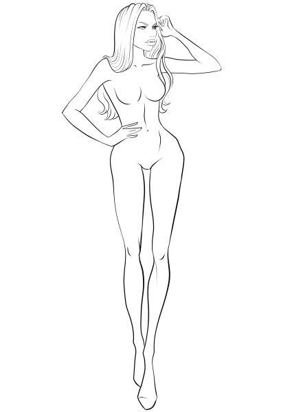 Фэшн иллюстрация женская фигура