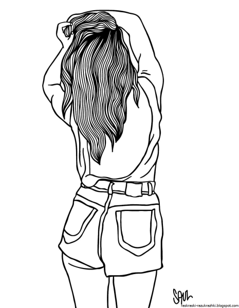 Рисунки для срисовки девочки